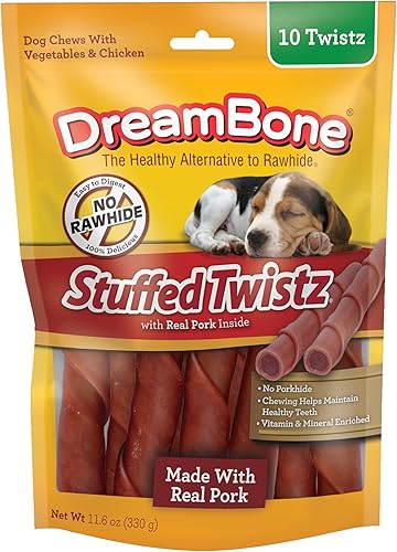 DreamBone Twistz relleno de 10 unidades, masticables sin cuero crudo