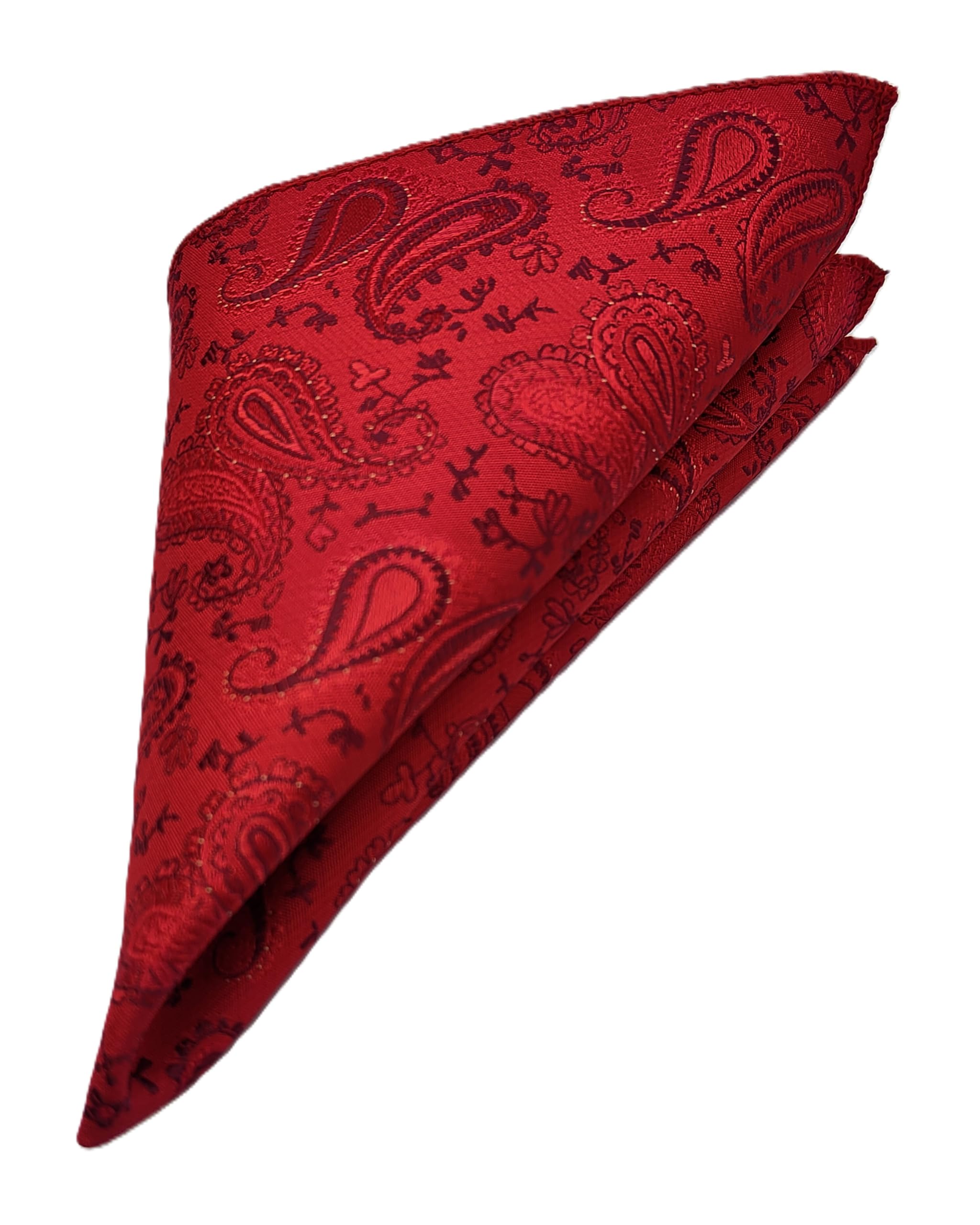 France Men's Designer Pocket Square Paisley Satin Microfiber Free Size