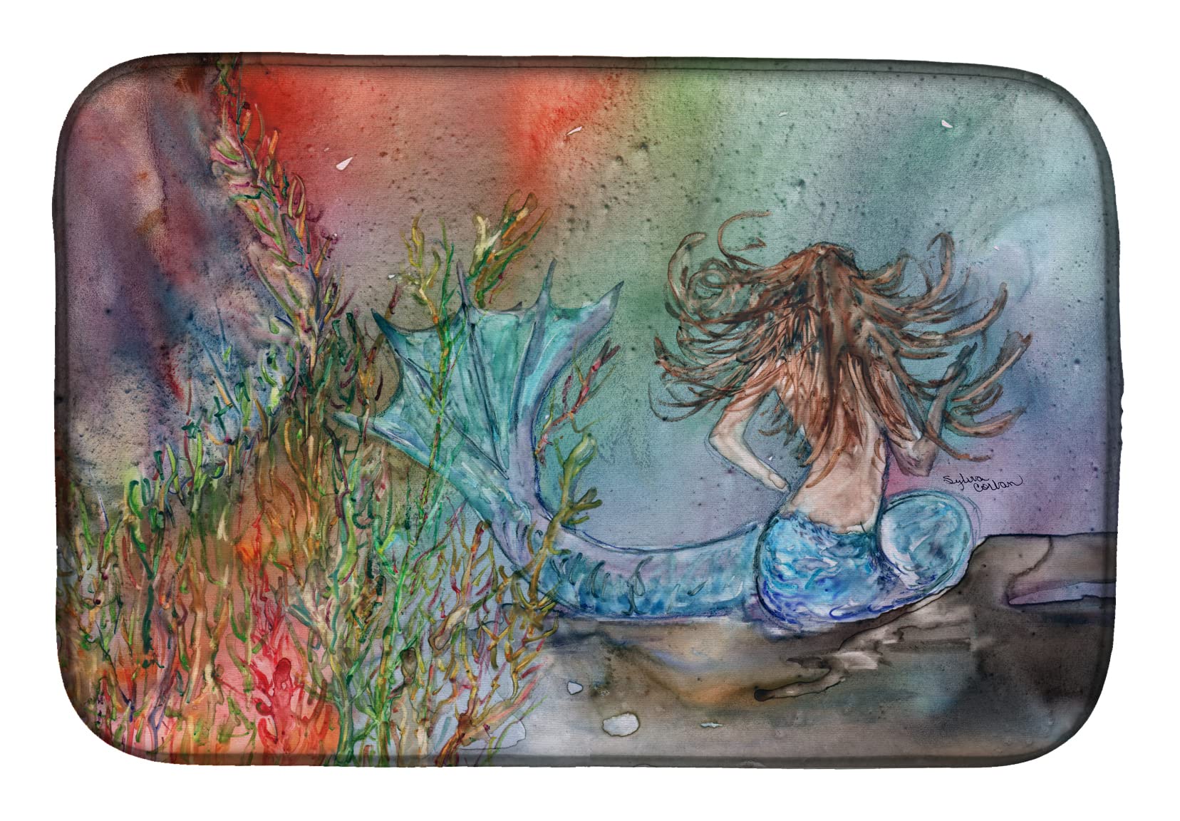 Tapis de vaisselle sirène brune pour égayer votre plan de travail