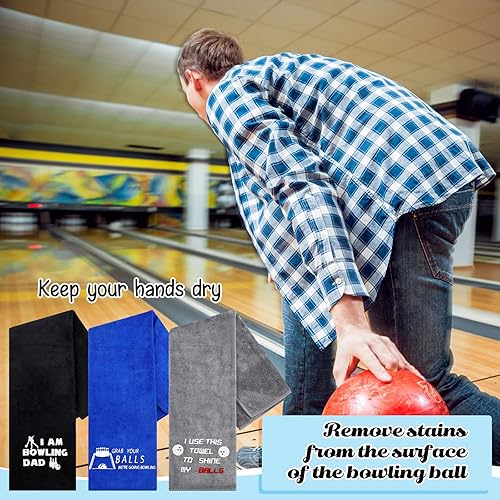 Miniatura 4 de Newwiee 3 toallas de boliche divertidas de Navidad con caja de regalo, toalla de boliche bordada, accesorios de regalo para hombres, papá, novio,