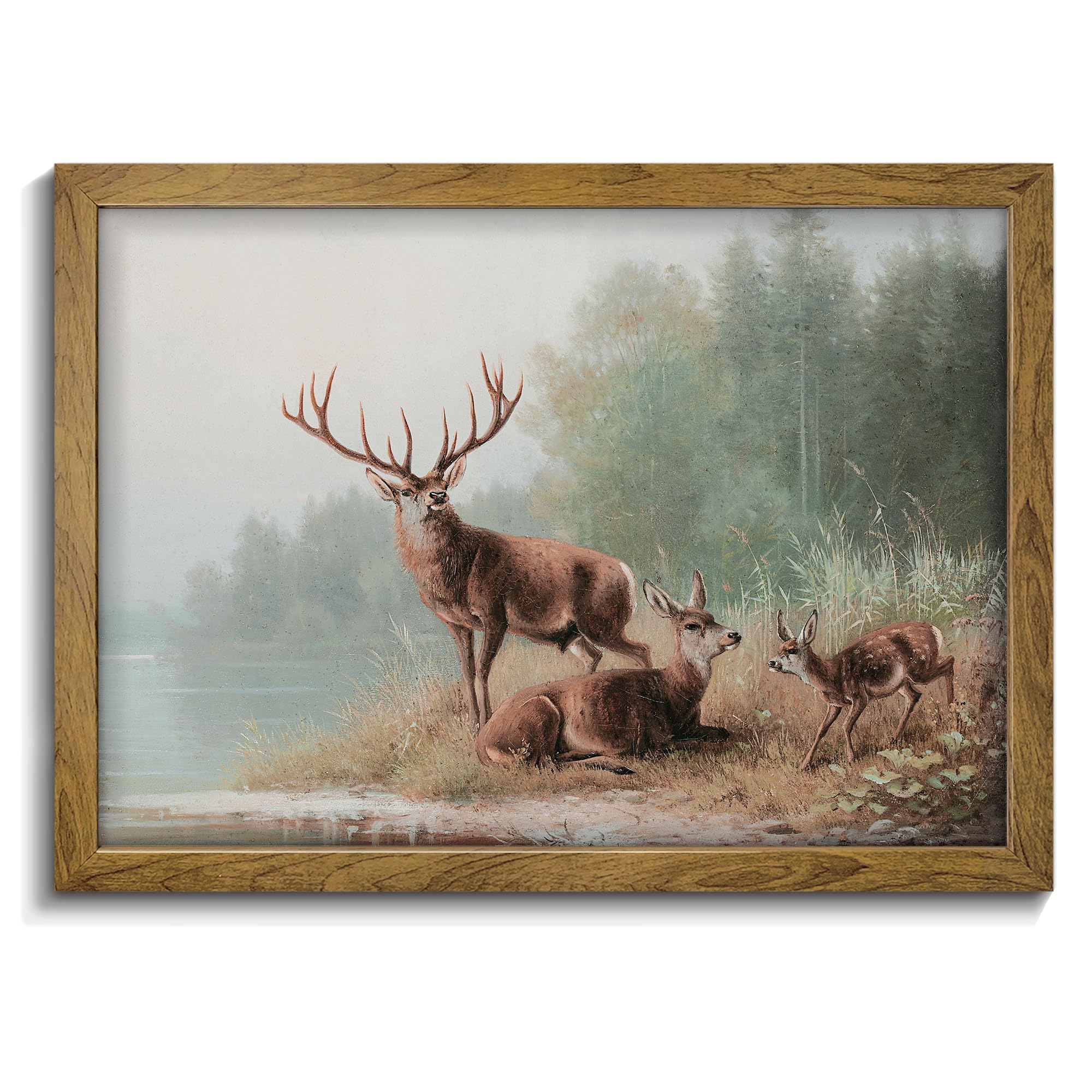Amazon.com: Yellow Animal Deer Wildlife Canvas Print Paintings ...