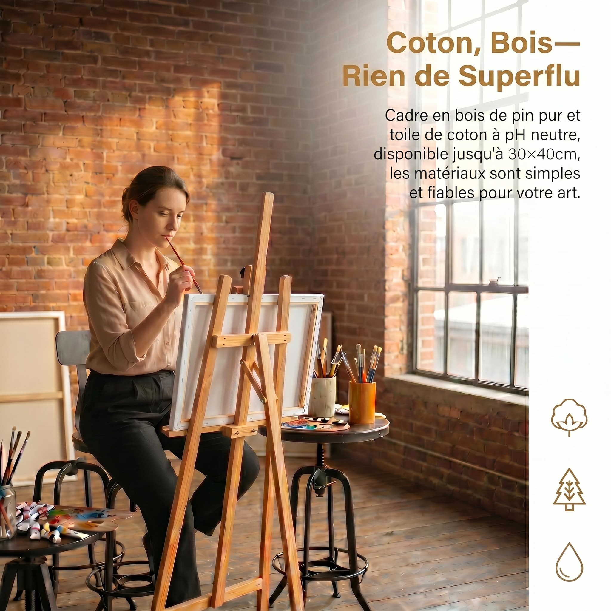 Lot de 16 Toile Peinture, 4 Tailles 10x15/20x25/25x30/30x40cm, 100% Coton Grain Fin, Cadre en Pin Robuste, pour Acrylique, Huile, Gouache, Débutants et Artistes Professionnels