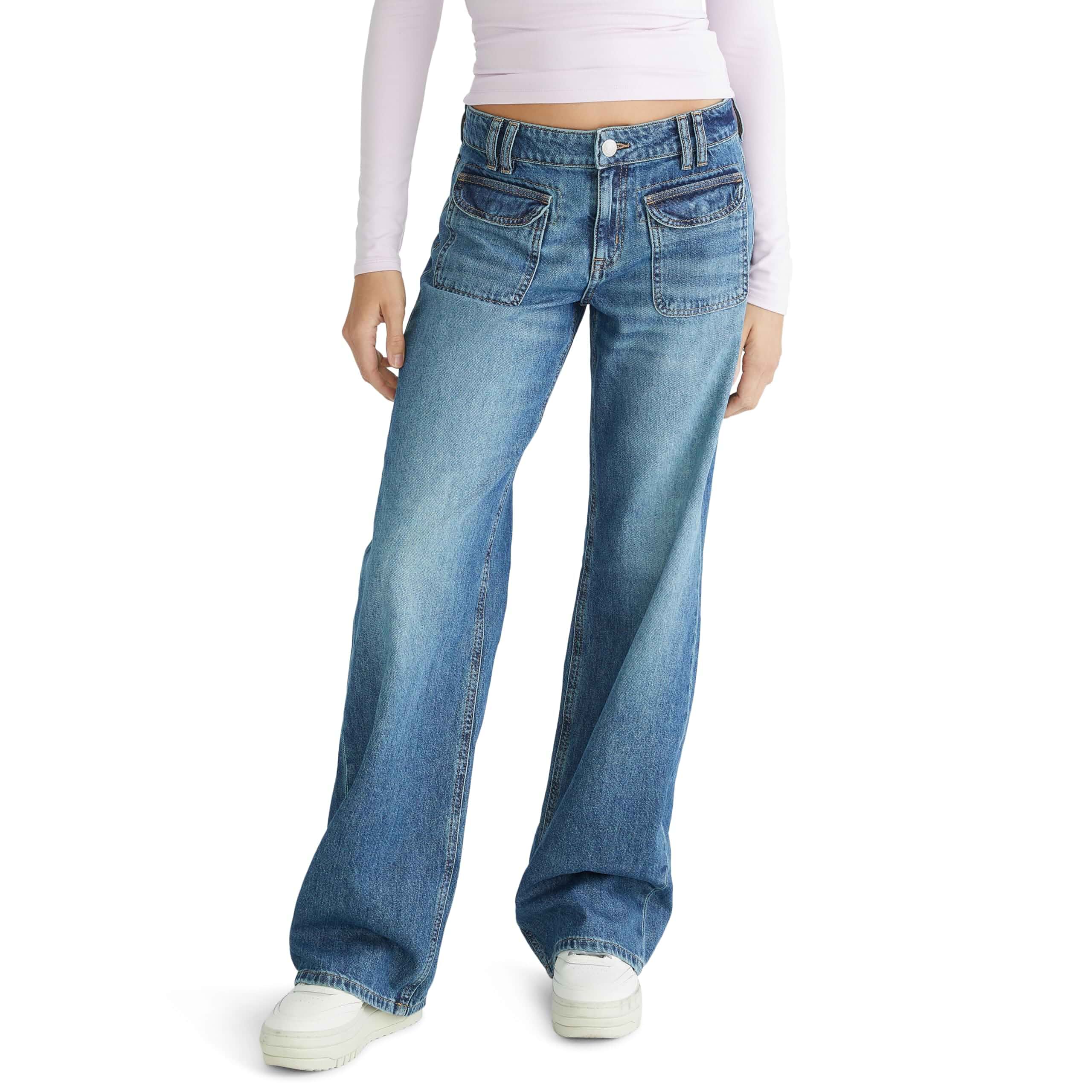 AEROPOSTALE Women's Low-Rise Baggy Wide-Leg Jean Jeans · Relaxed