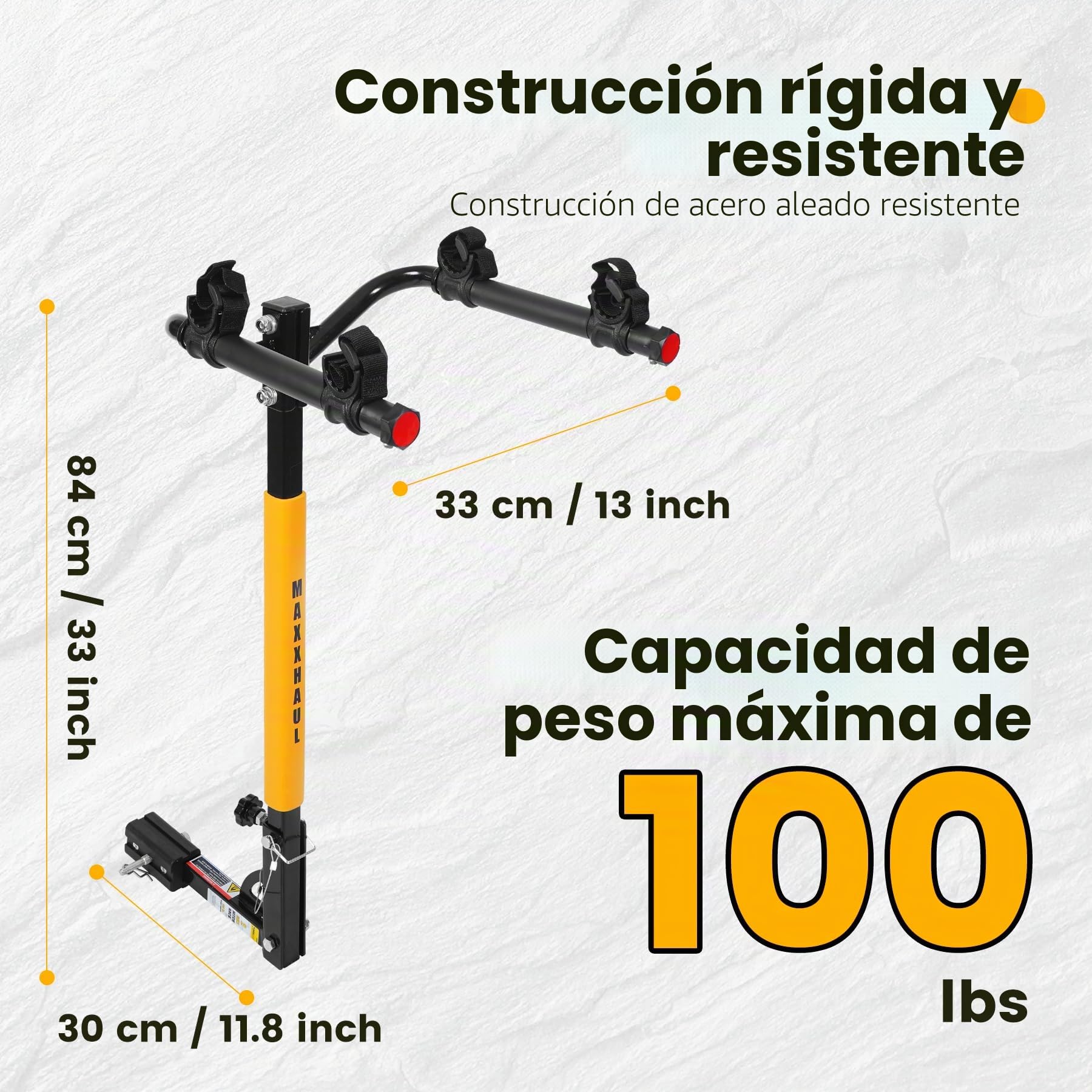 MaxxHaul 50025 - Soporte de Enganche para 2 Bicicletas, para Coches, Camiones, SUV, minivans (Capacidad de 100 Libras)
