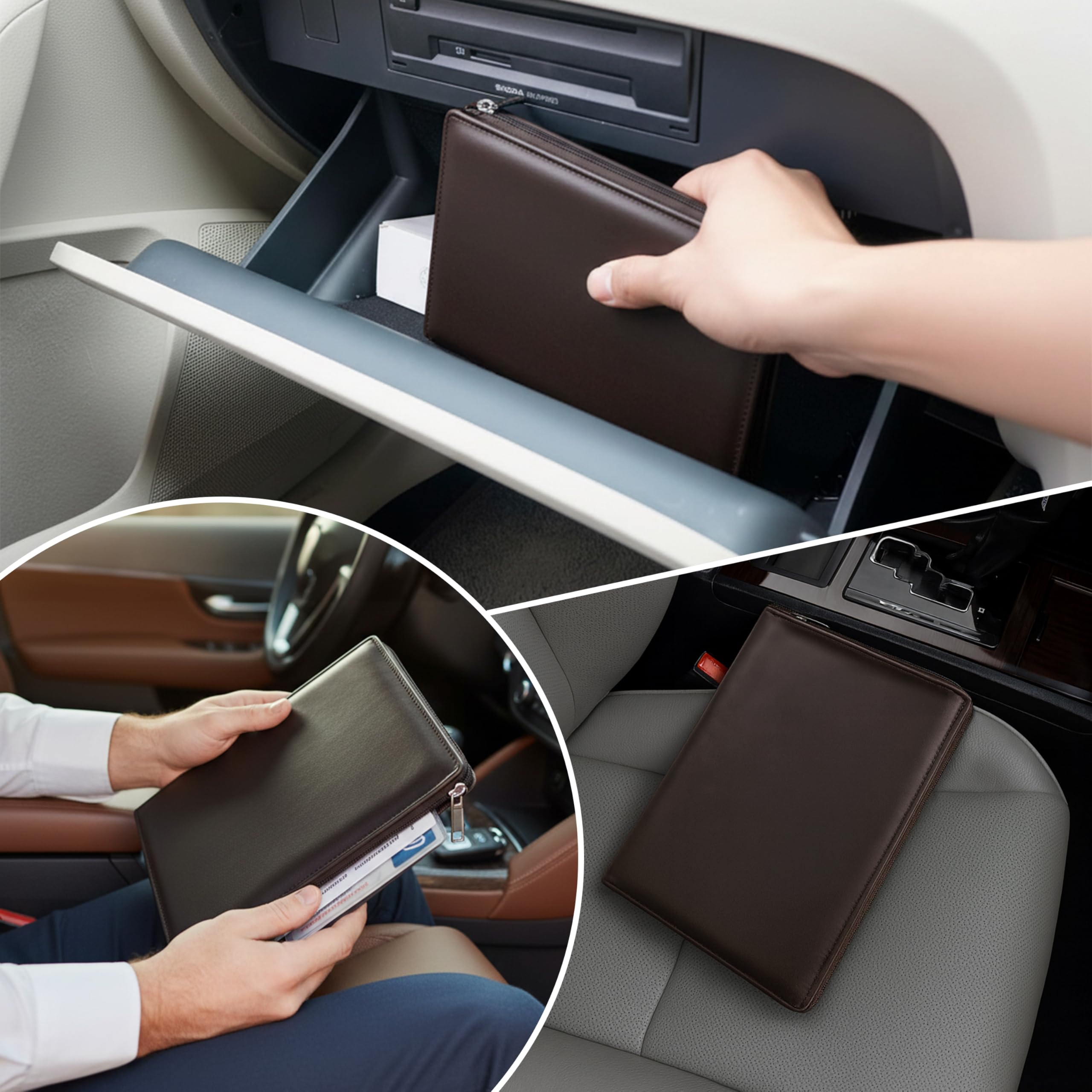 Car Document Holder - PU Leather Organizer -5