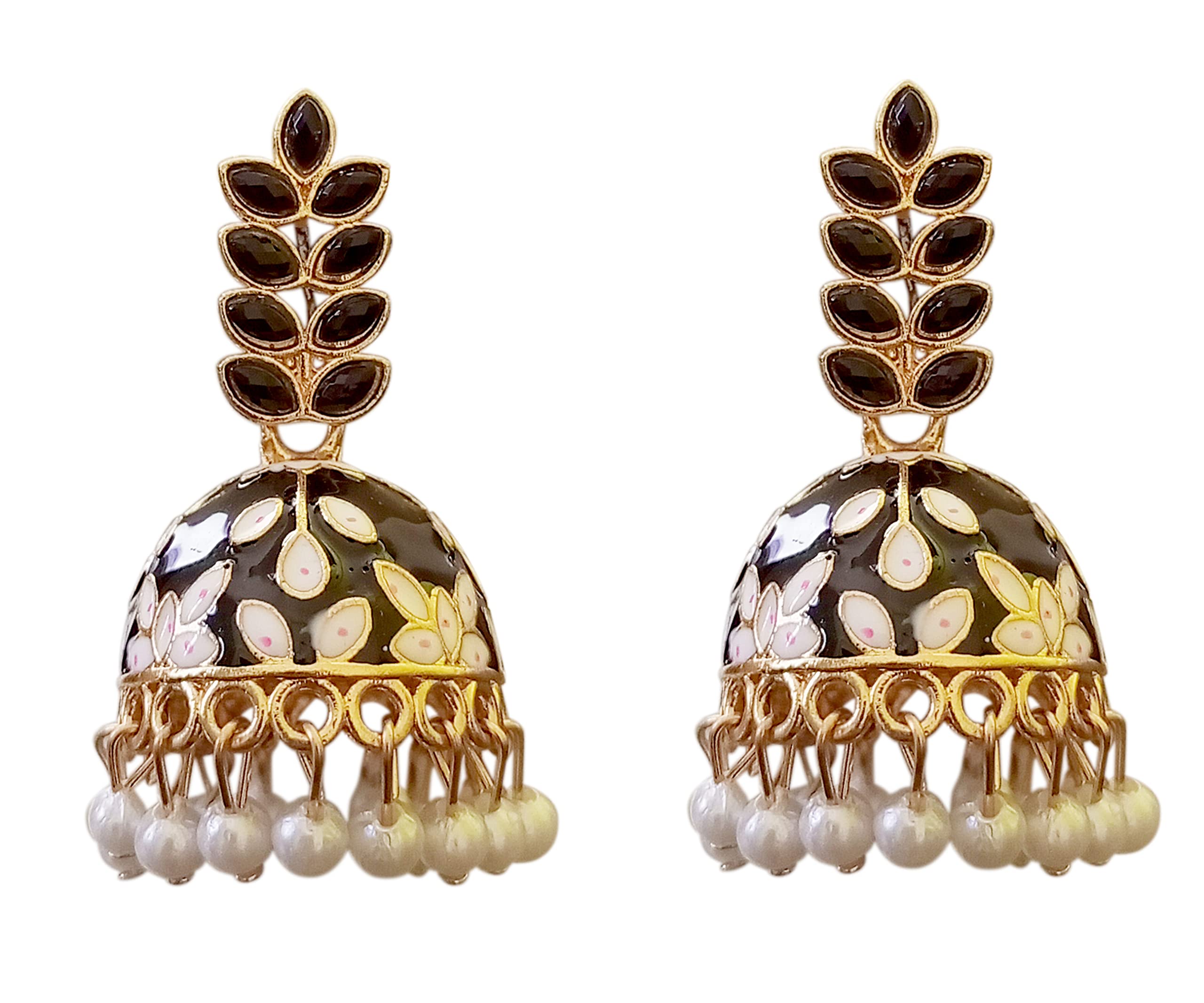 MIRAYA CREATIONS Stylish Traditional Meenakari Crystal & Beads Jhumki Earrings For Women & Girls | Birthday & Anniversary Gift (Red) (B09Q7VQBQK) Amazon Price History, Amazon Price Tracker