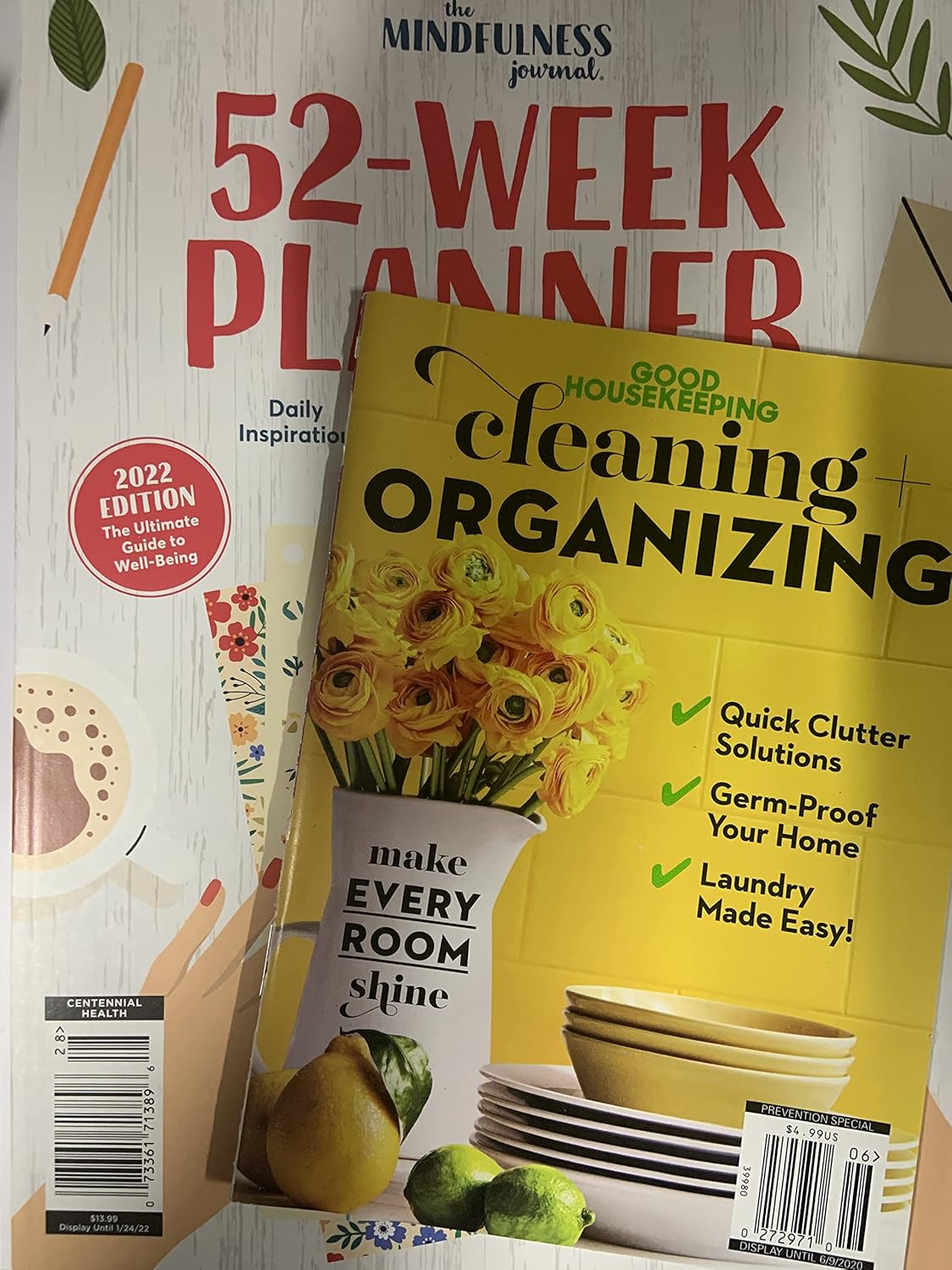 Mindfulness journal 52 week planner 2022 addition & Good Housekeeping Cleaning Organizing