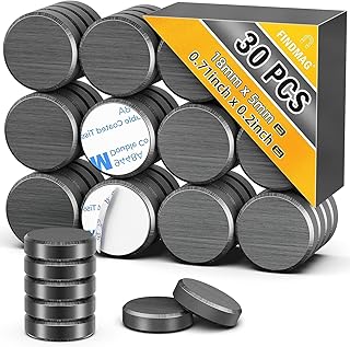 30 Pack Fridge Magnet, Magnets for Crafts, Magnets with Adhesive Backing, Ceramic Magnets, Whiteboard Magnets, Round Disc Magnets for Whiteboard Refrigerator Arts Tools Button DIY - 18 mm x 5 mm