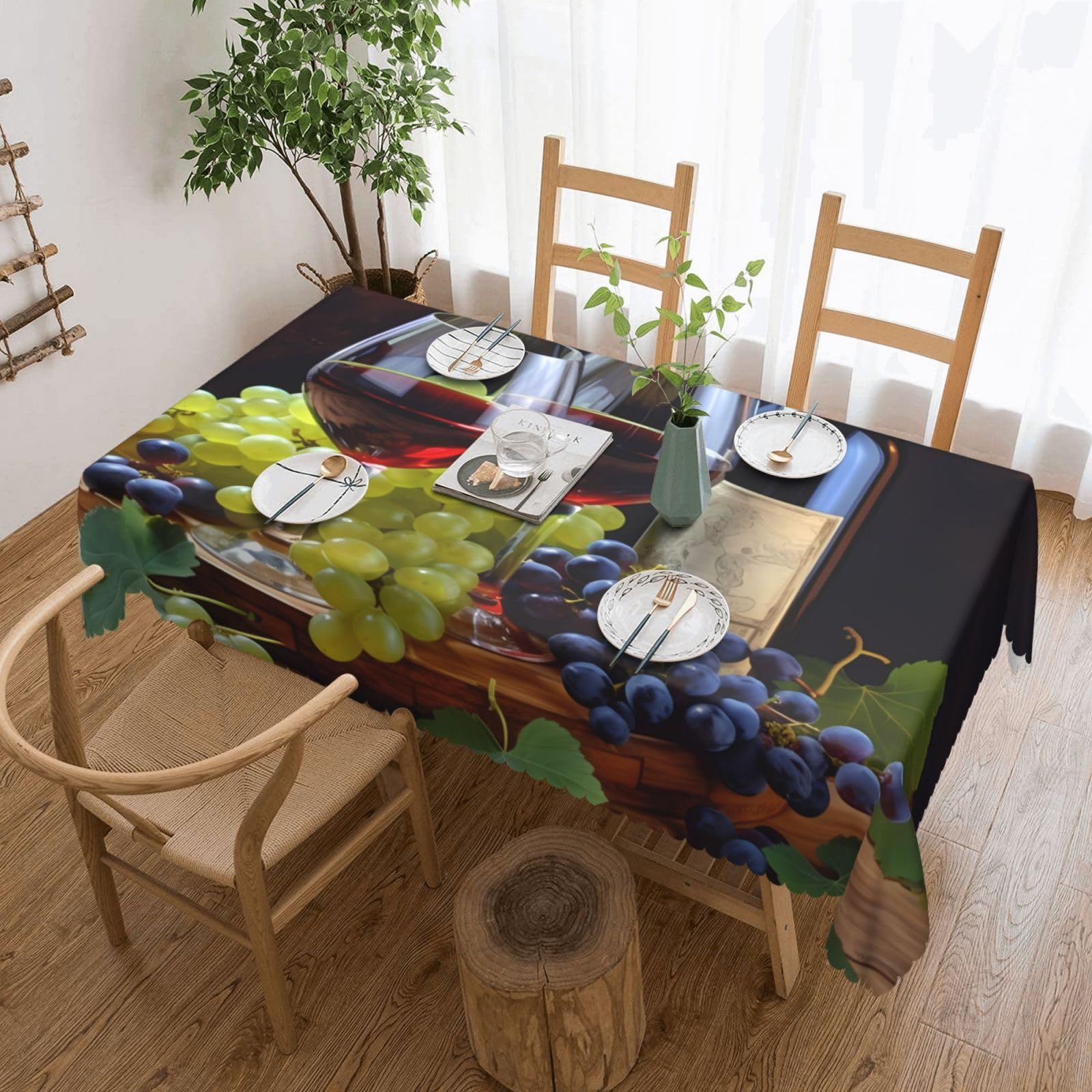 Nappe imperméable anti-déversement et lavable pour table de jardin rustique