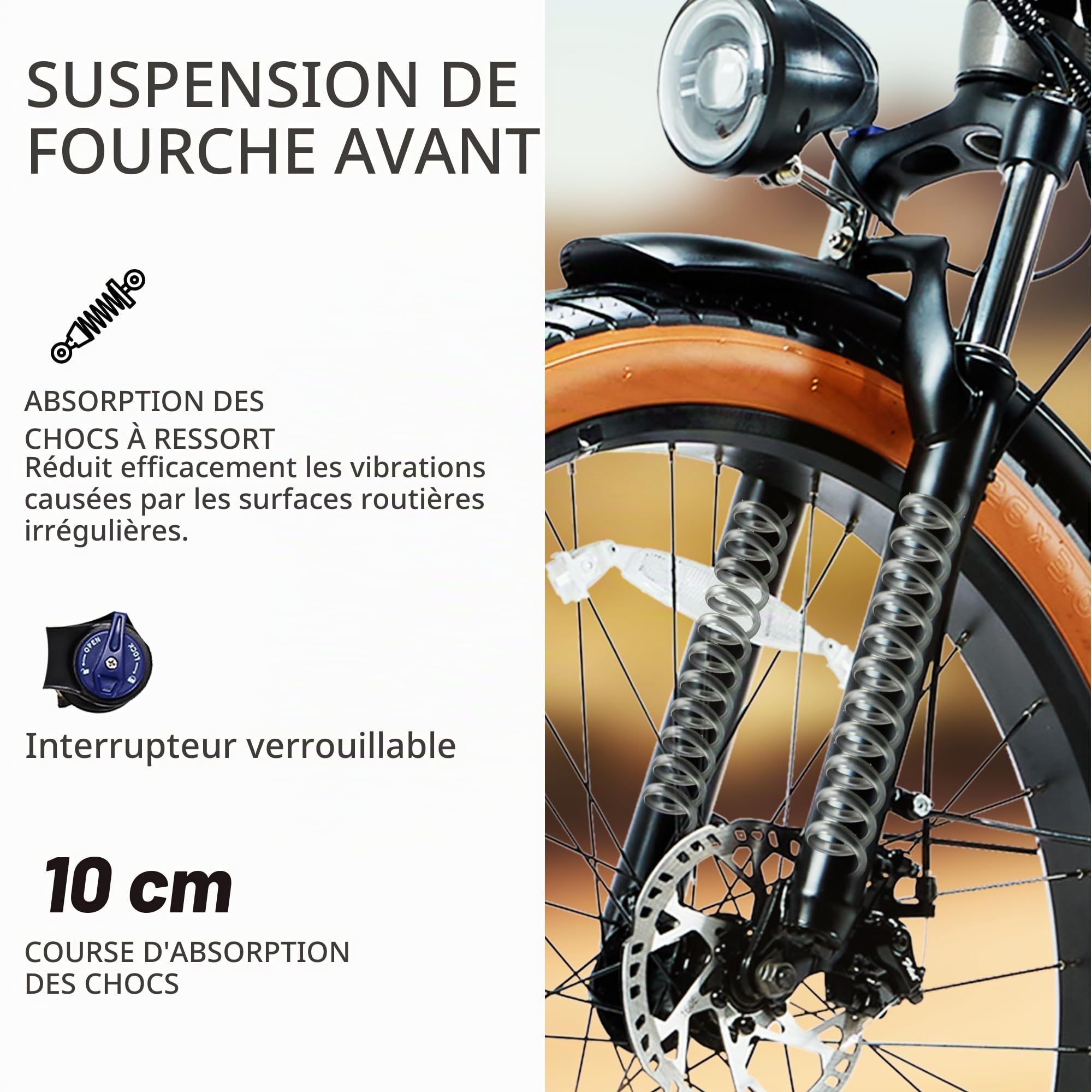 Vélo électrique 26 Pouces 3.0 Fat Bike Electrique Adulte Ebike avec Dérailleur 7 Vitesses,Batterie 48V20Ah,Suspension Avant,Frein à Disque