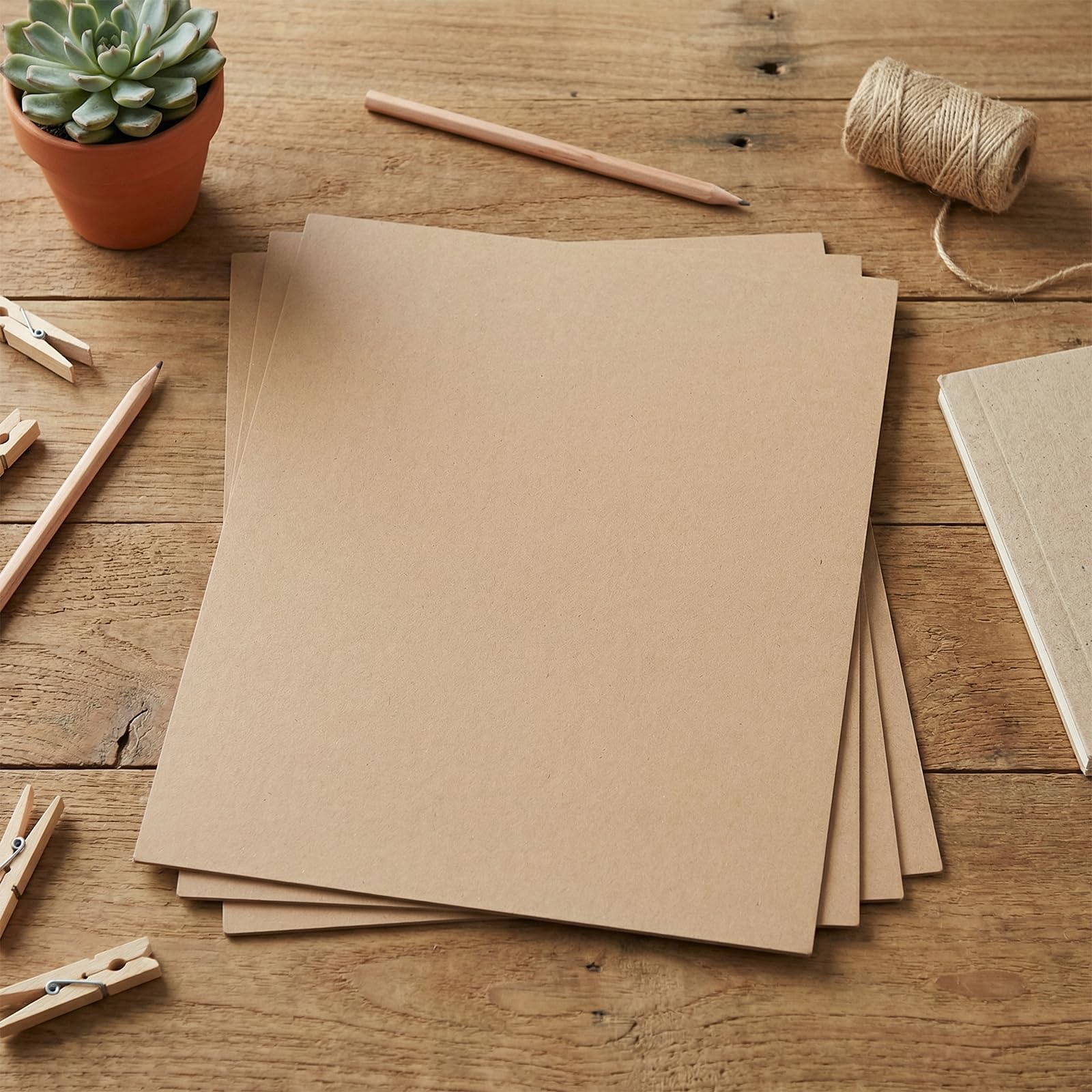 50 fogli di cartone kraft marrone da 28 x 35,6 cm, 0,5 mm, fogli di cartone truciolato per progetti fai da te, inviti, scrapbooking