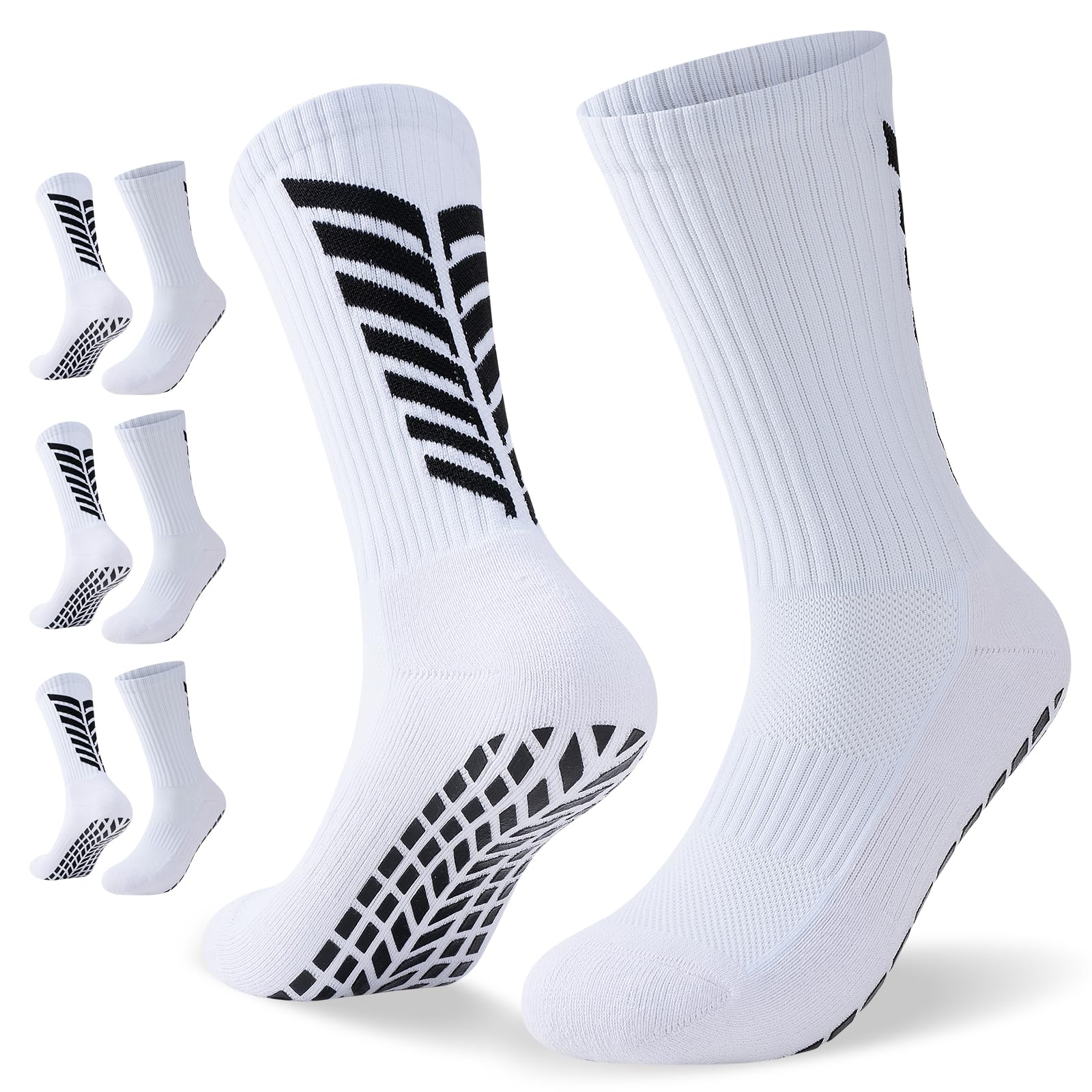 Alaplus Grip Socks Football for Men Women Kids Cushioned Breathable Non-slip, Pilates Basketball Hiking Running Yoga Socks