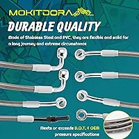 Vista 4 de MoKitDora Kit de cables de manillar de 14 a 16 pulgadas, líneas de freno y cables de embrague para modelos Harley Touring Road King Electra Street