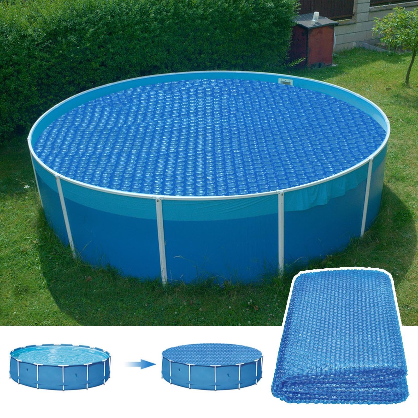 Solar-Poolabdeckung Strapazierfähige Schwerlast-Noppen-Staubschutzdecke | Thermo-Schwimmbadabdeckfolie Als Abdeckplane Für , Outdoor-Garten, Gehweg, Hinterhof, Terrasse, Rasen, , Winter Und Sommer