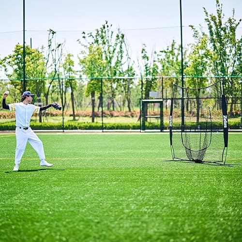 Miniatura 7 de ZELUS 7×7ft Baseball and Softball Practice Net Portable Baseball Net for Batting and Pitching with Carry Bag and Metal Frame