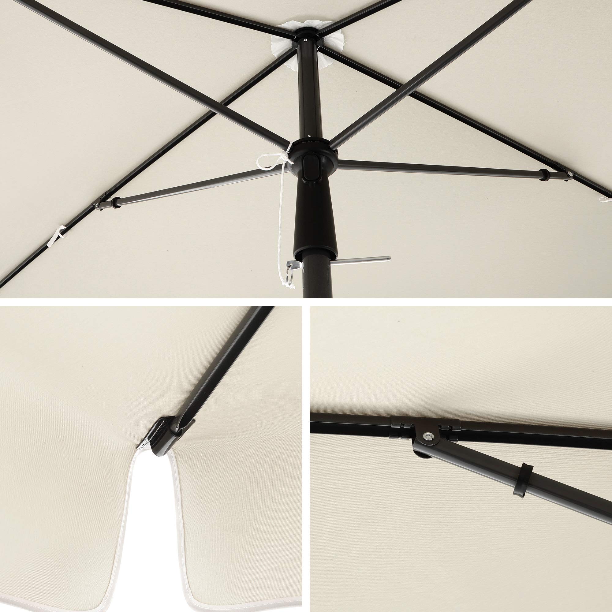SONGMICS Parasol voor het balkon, 300 x 200 cm, rechthoekige SONGMICS Parasol voor het balkon, 300 x 200 cm, rechthoekige