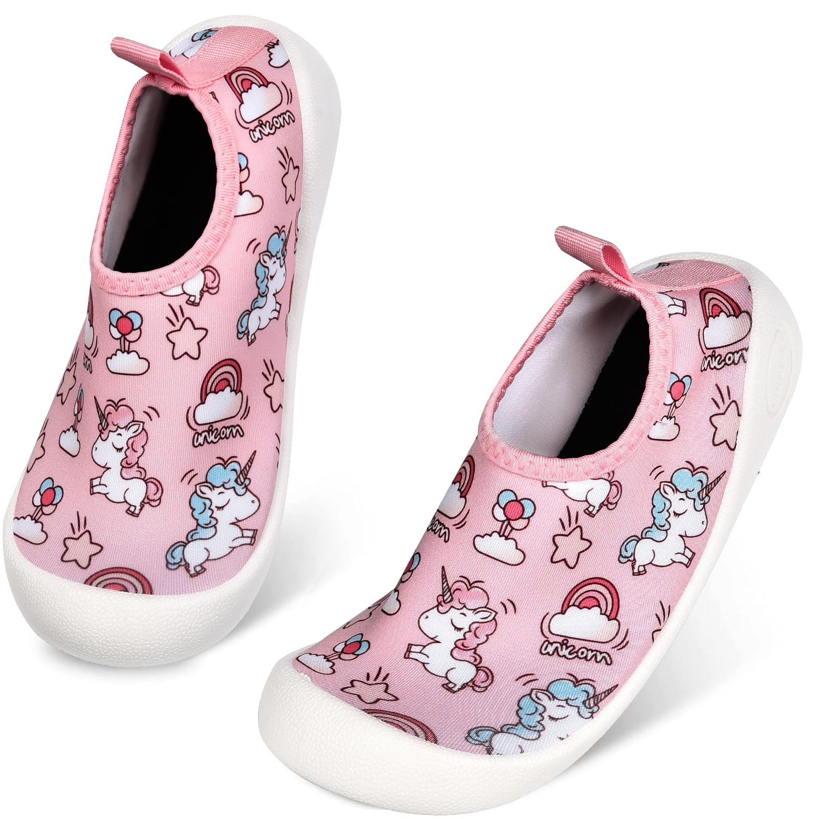 JONRRYIN Badeschuhe Kinder, Wasserschuhe Schwimmschuhe Kinder, Strandschuhe Aquaschuhe Schnell Trocknend für Strand Schwimm (Rosa, Grundschulkind, 25, Numerisch, EU Schuhgrößensystem, M)