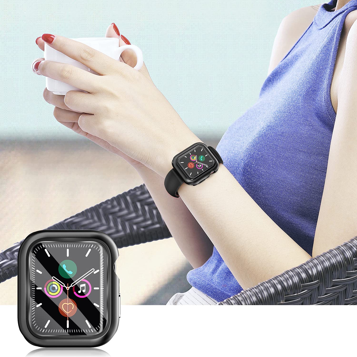 Twarde etui do Apple Watch Series 11 10 42 mm, etui ochronne ze szkła hartowanego, pełna osłona ochronna do IWatch, odporne na wstrząsy, matowe, akcesoria, czerwone, pomarańczowe, żółte, zielone
