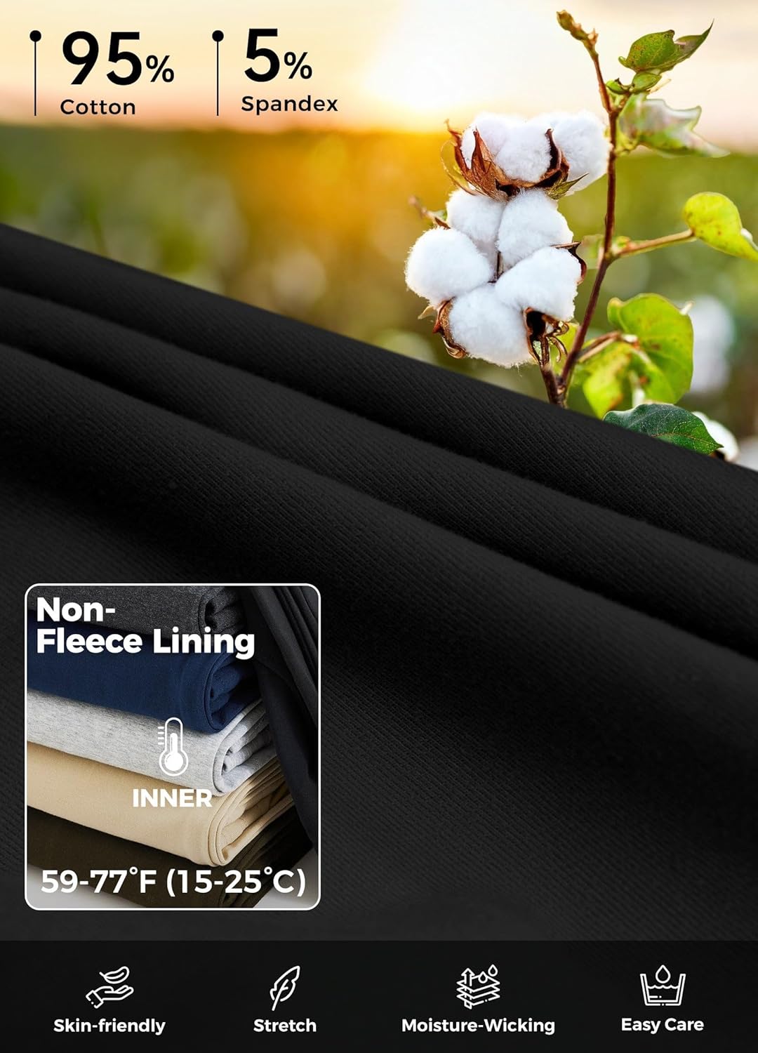 Willit Womens Wide Leg Sweatpant Hight Waisted Baggy Lounge Outside Fashion Pants with Pockets Cotton Casual Athletic Black XXL 31" - Image 4