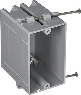 1-Gang Rectangular Nonmetallic Cable Box, 3-3/16 in. Deep,Grey