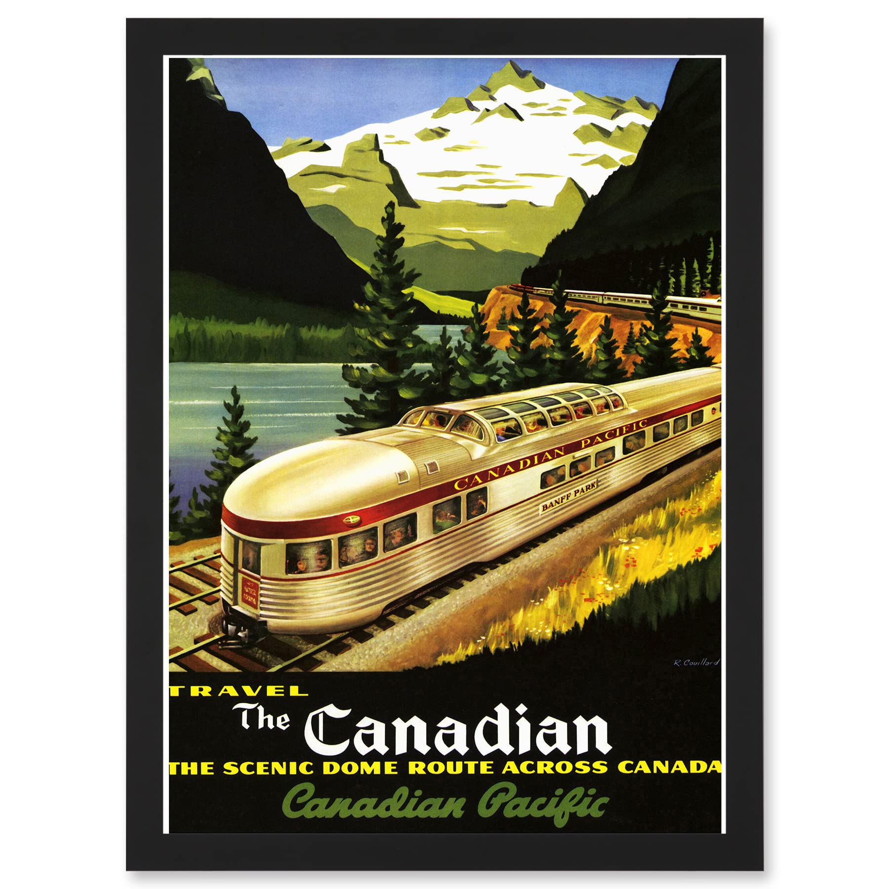 Artery8 Rail Scenic Dome Route Canada Pacific Railways Travel Train A4 Artwork Framed Wall Art Print