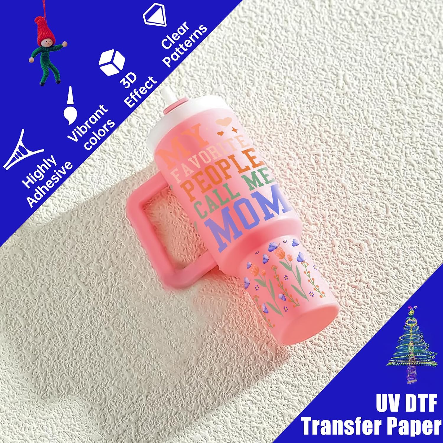 6 PCS Mom UV DTF Cup Wrap for 40 oz Cup image 4