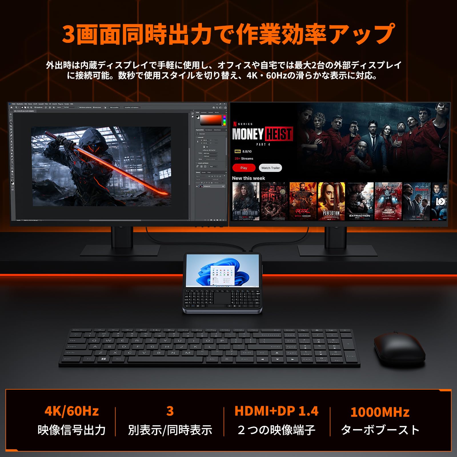 Amazon.co.jp: ミニpc ディスプレイ付き【Intel N150搭載】8GB DDR4+