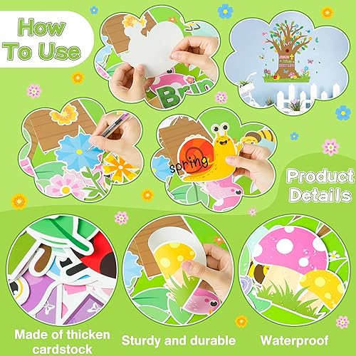 Miniatura 3 de Yopyame Juego de 89 tablones de anuncios de árbol de aula cristiana de Jesús Brings New Life, decoración de árbol de clase religiosa de primavera,