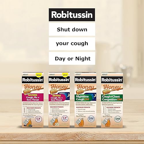 Miniatura 7 de Robitussin Honey - Paquete económico para la tos la gripe y el dolor de garganta severa paquete económico de 12 años 2 x 4 onzas