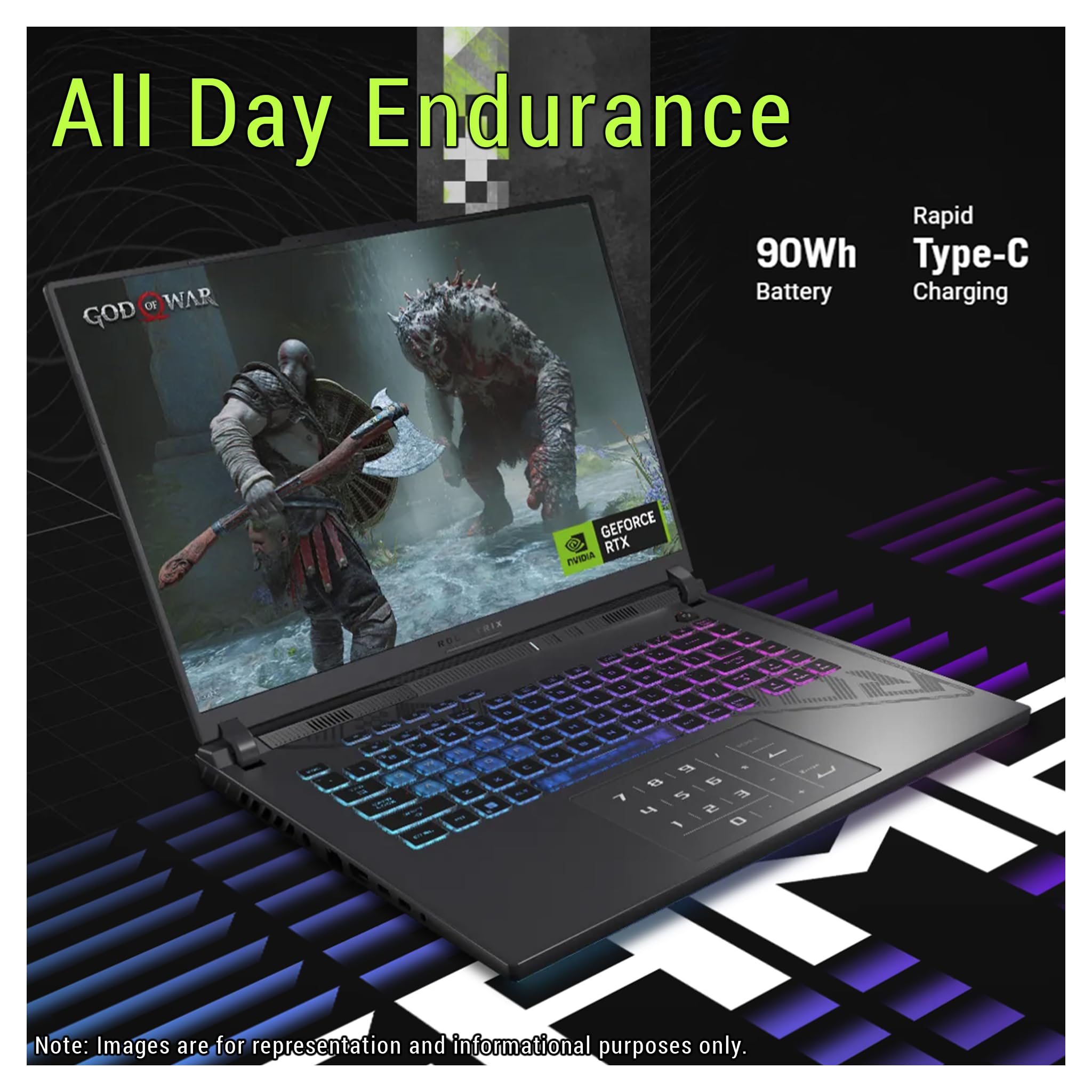ASUS ROG Strix G18 Gaming Laptop, AMD Ryzen 9-8940HX, 64 GB DDR5 RAM, 2 TB PCIe SSD, 18" 2.5K (2560x1600) 240Hz Display, Nvidia G-Force RTX 5060, Tastiera RGB retroilluminata a 4 zone, W11 Home