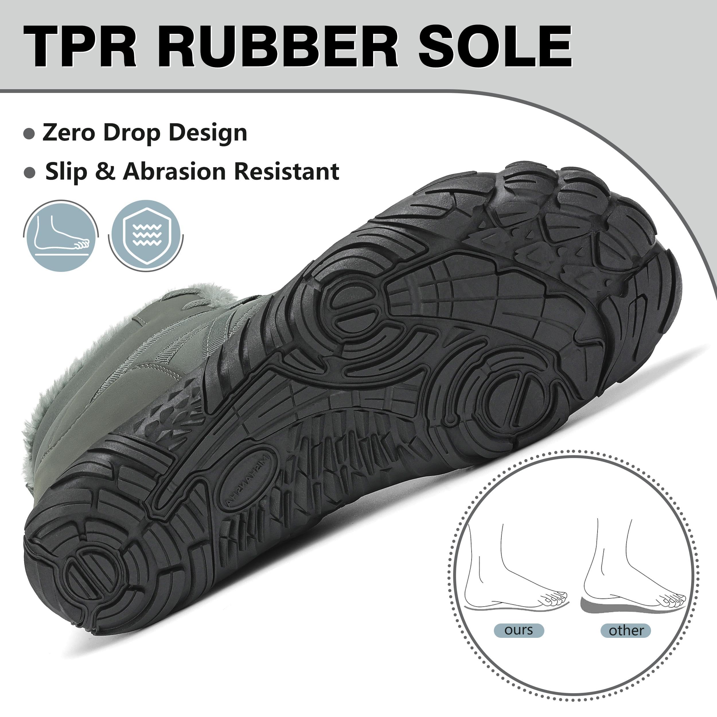 Mishansha Barefoot Scarpe Invernali stivaletti Uomo stivali Inverno Donna Caldi Comode Antiscivolo Gr.36-48EU