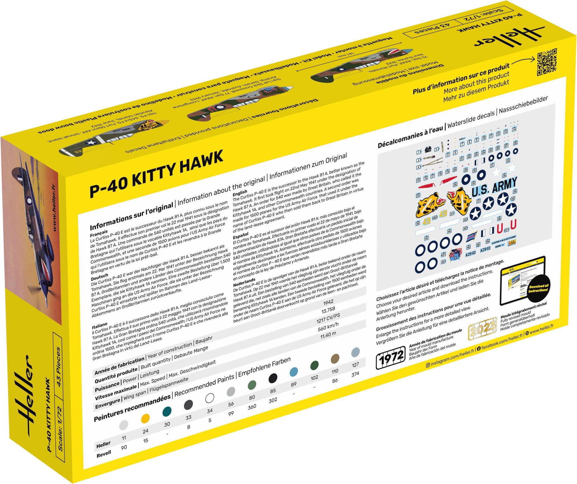 heller - Model Plane Starter Kit P-40 Kitty Hawk 56266, Unpainted - Image 2