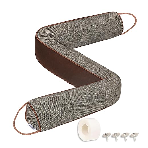 TORRAMI Under Door Draft Stoppers 30 Inch, Heavy Triangle Stop Draft Block Cold Air/Wind/Breeze Noise Blocker Door Sweeps Weather Stripping Bottom Seal Brown