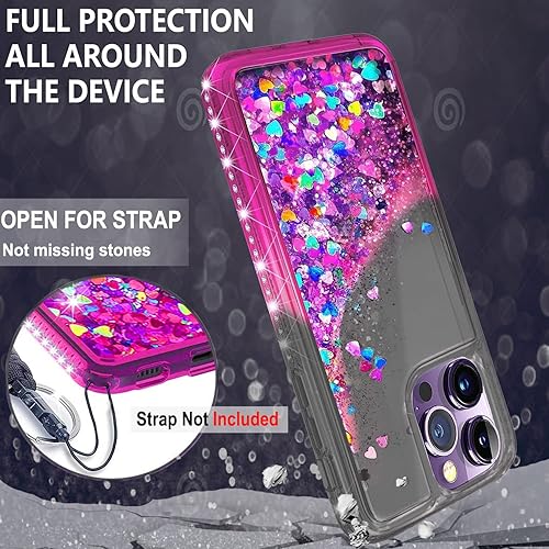 Miniatura 6 de Funda para iPhone 13 Pro Max, con protector de pantalla de vidrio templado incluido funda para teléfono STARSHOP Liquid Bling Sparkle Flotante con