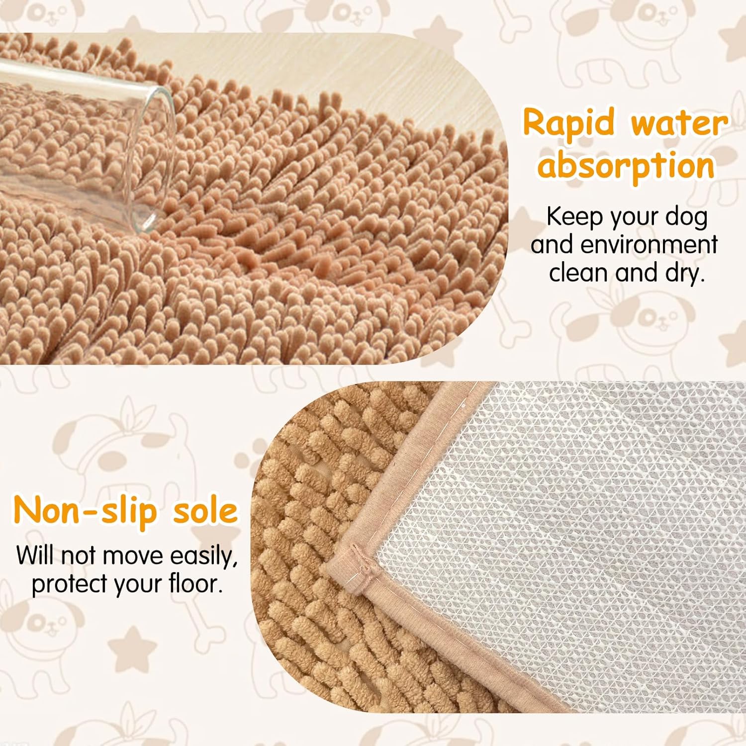 review Hamiledyi 2Pack Microfiber Dog Mat for Floors, 31.5