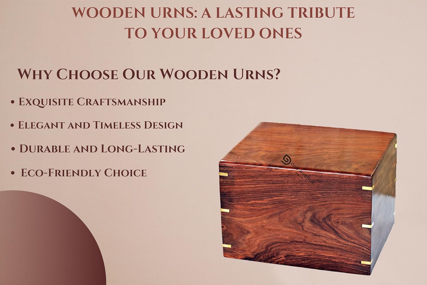 Wooden Cremation Urn for Human & Pet Ashes – Decorative Funeral Keepsake Box – Burial Casket for Adults, Dogs & Cats – Memorial Urn for Men & Women (X-Large, 650 lbs)