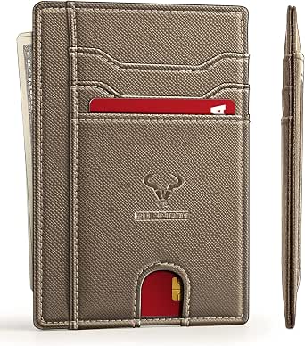 BULLIANT Slim Front Pocket Wallet With Pop-Up Card Access - RFID Blocking, Money Clip, Holds 8 Cards, Black/Purplish Blue - View #14