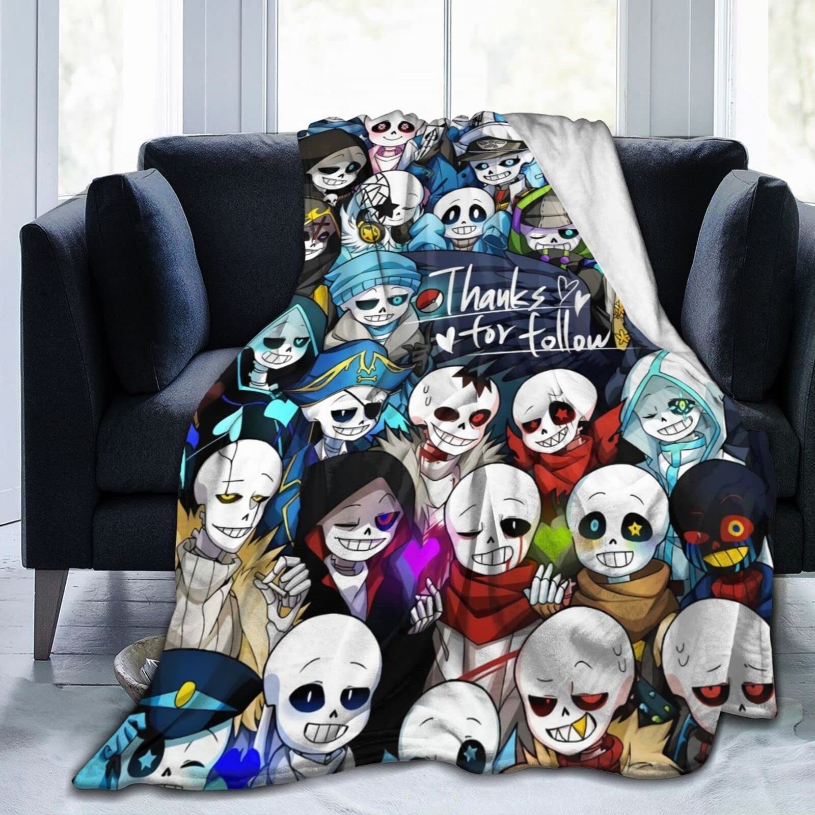 YINGD Soft Throw Blanket Undertale Blanket Soft Cozy Lightweight Sofa Throw Blanket For Bed Sofa Chair 125x100cm