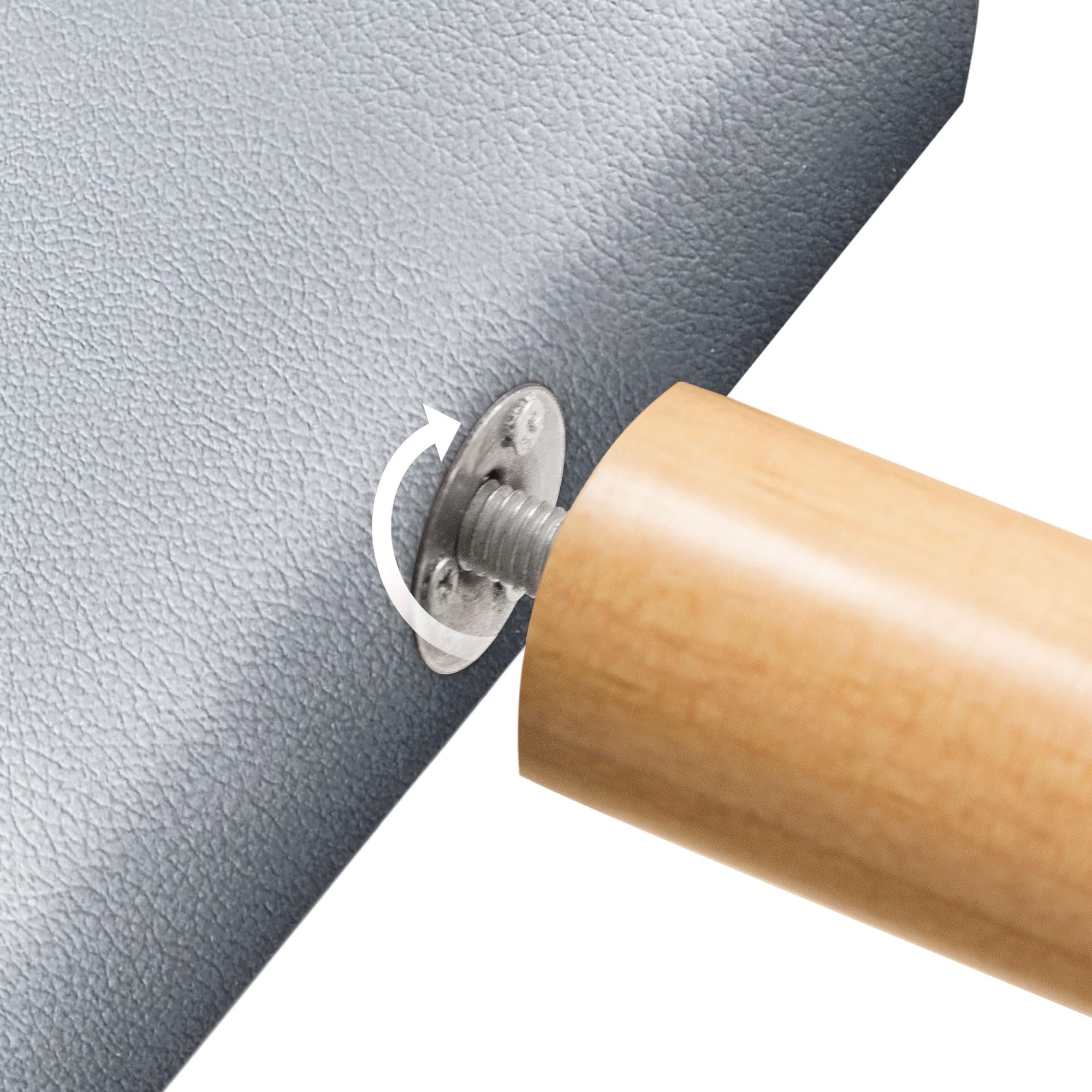 DHOME Cabecero Cabezal tapizado en Polipiel o Tela AQUALINE con Patas cabeceros Cama (Polipiel Plata,135x105cm (Camas 120/135/140))