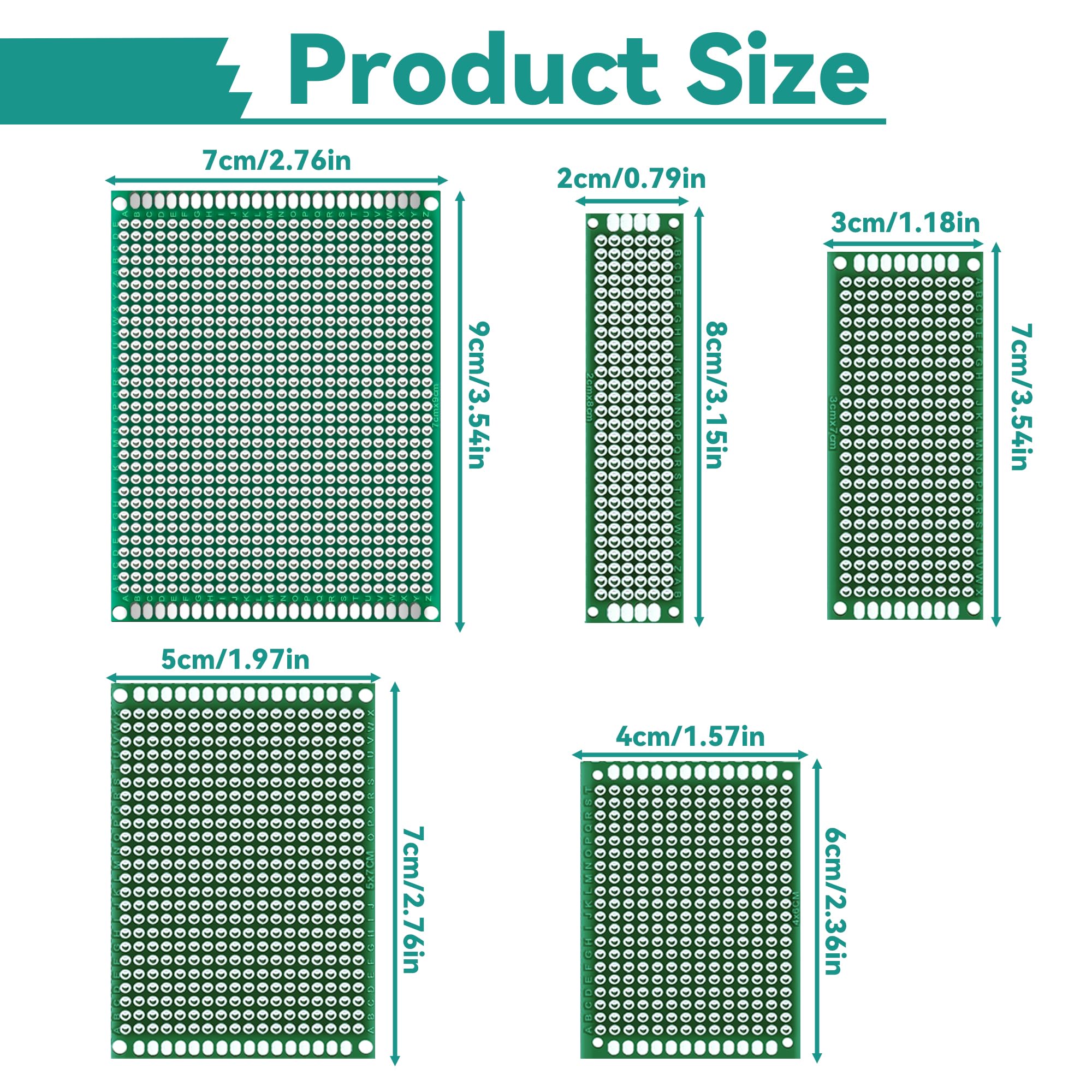 Miuzei 151 pezzi PCB Board Kit, 21 schede forate double face, 22 bande per penne, 13 morsetti a vite, 35 cavi ponticelli compatibili con Arduino per progetti elettronici fai da te