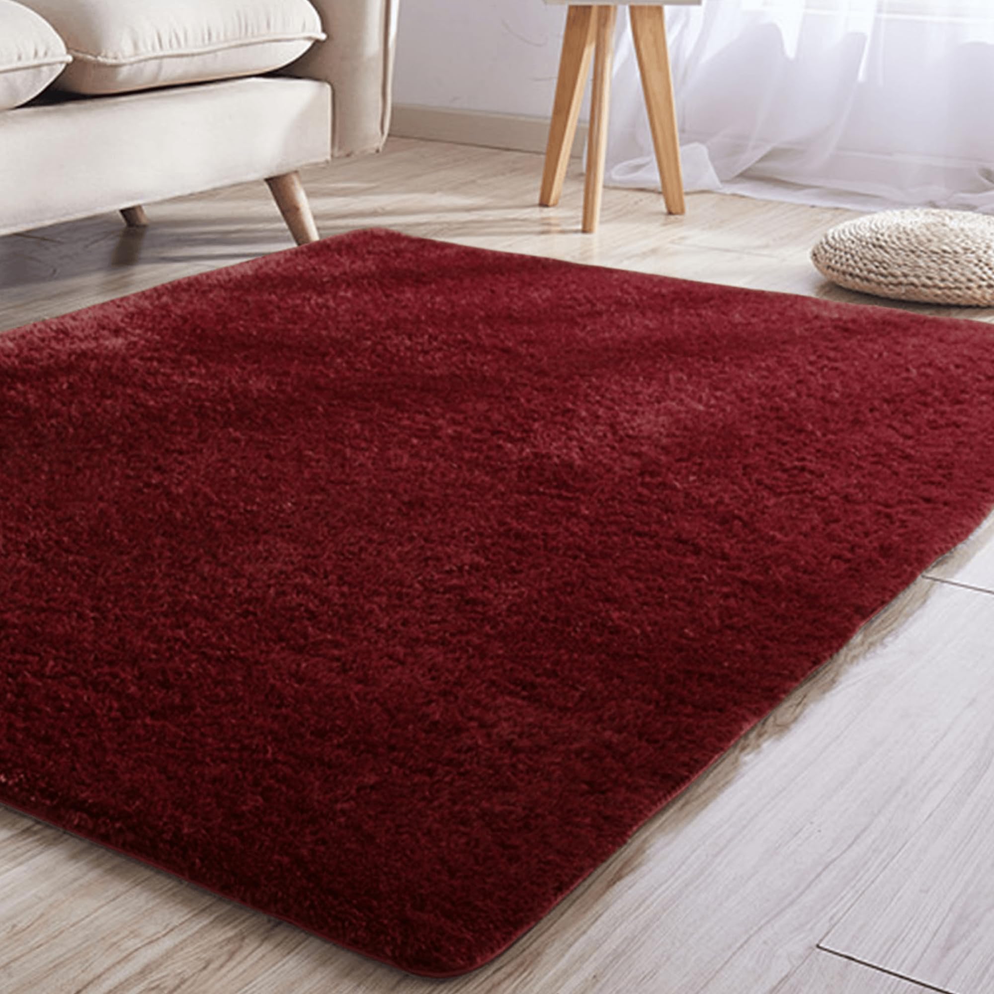 Tapis salon shaggy rectangulaire pour grand séjour et salle à manger moderne
