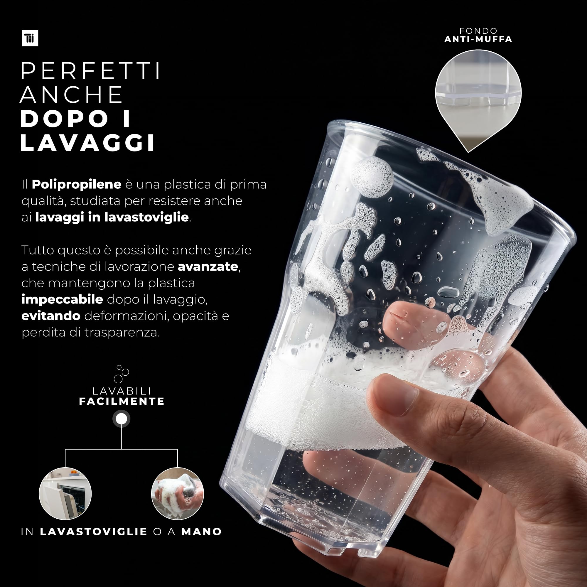 TUNDRA - Confezione 40 Bicchieri da COCKTAIL "SPRITZOTTO USA & RI-USA LEGGERO" 350 ml., BPA-FREE, in PLASTICA RICICLABILE (Polipropilene), INFRANGIBILI, Riutilizzabili e Trasparenti