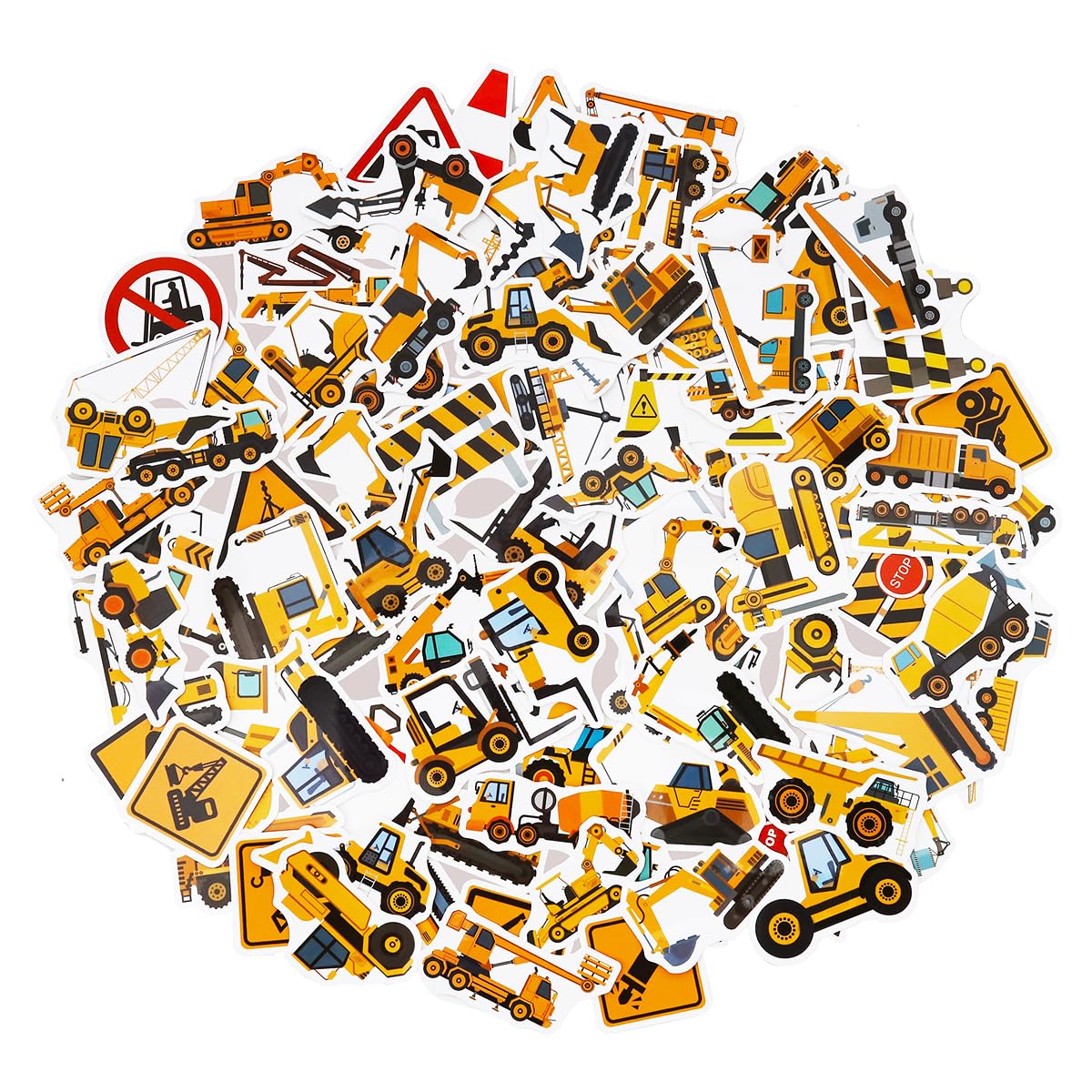 100 Pack Construction Stickers, Construction Party Favors, Birthday Decorations