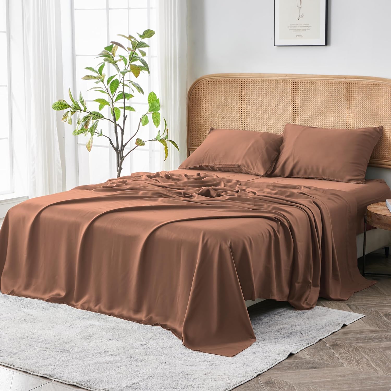 Sijo AiryWeight Tencel Sheet Set, 100% Lyocell Derived from Eucalyptus, Buttery Soft, Architectural Digest 2022 Best Cooling Sheets Winner, 1 Top Sheet Only (Blush, Full/Queen)