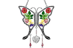 KY&BOSAM Gifts for Sister - Butterfly Suncatcher Stain Glass for Window