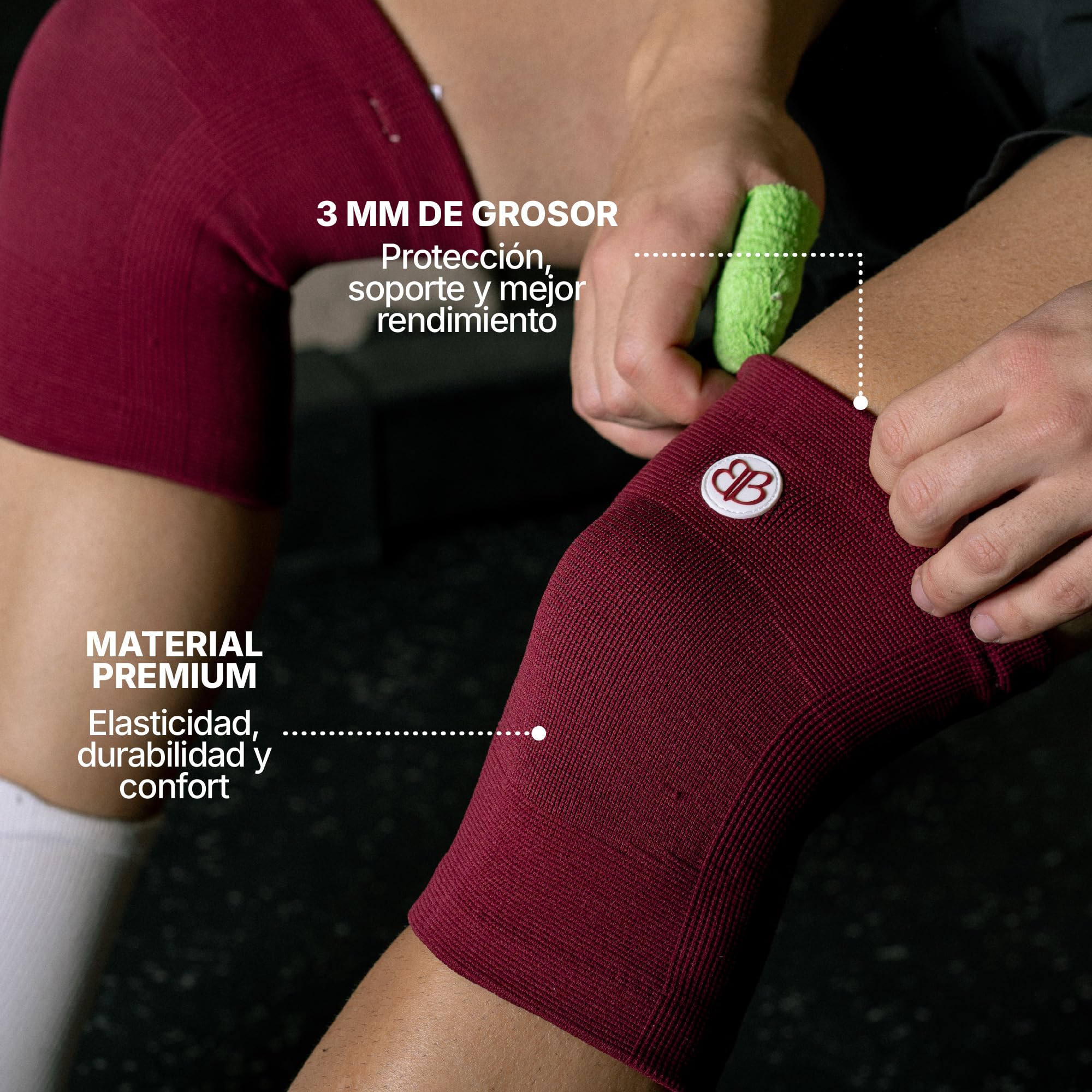 Banbroken | Rodilleras de comperesión Elástica | Tejido Transpirable | Soporte para la rodilla | Para Levantamiento de pesas | Previene Lesiones | 2 uds | M | Rojo