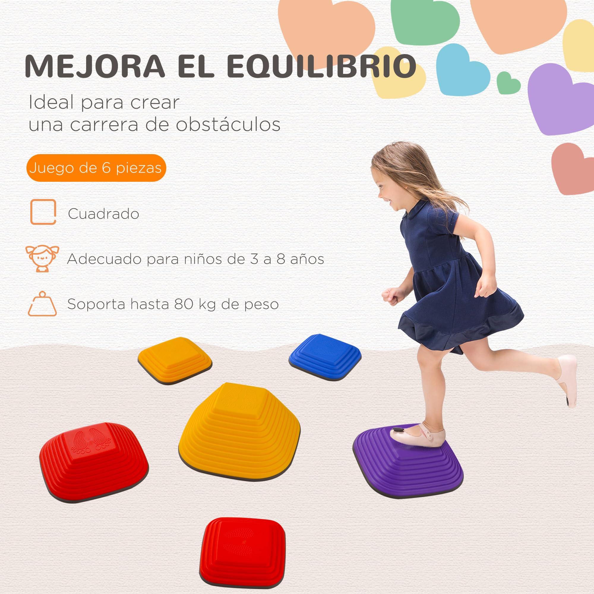 AIYAPLAY Conjuntos de Piedras de Equilibrio para Niños Apilables Juego de Equilibrio para Niños de +3 Años Antideslizantes para Interior y Exterior Multicolor