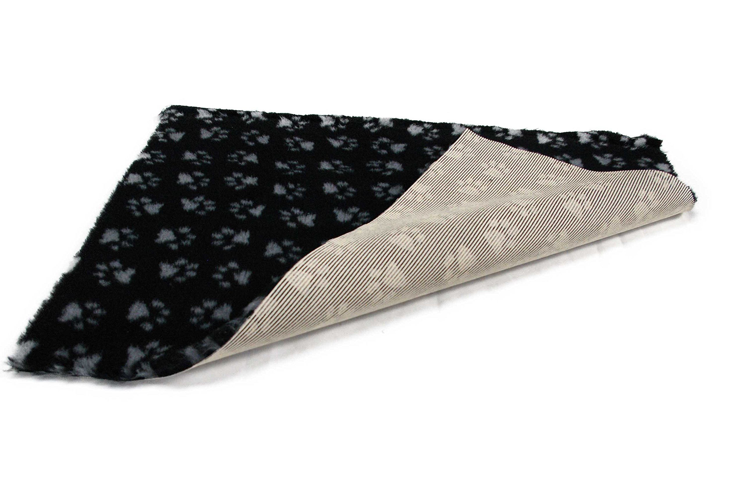 SoulPet NON-SLIP High Grade Vet Bedding Black Grey Paws ROLL WHELPING FLEECE DOG PUPPY PRO BED Size: 75cm x 51cm โ image 1