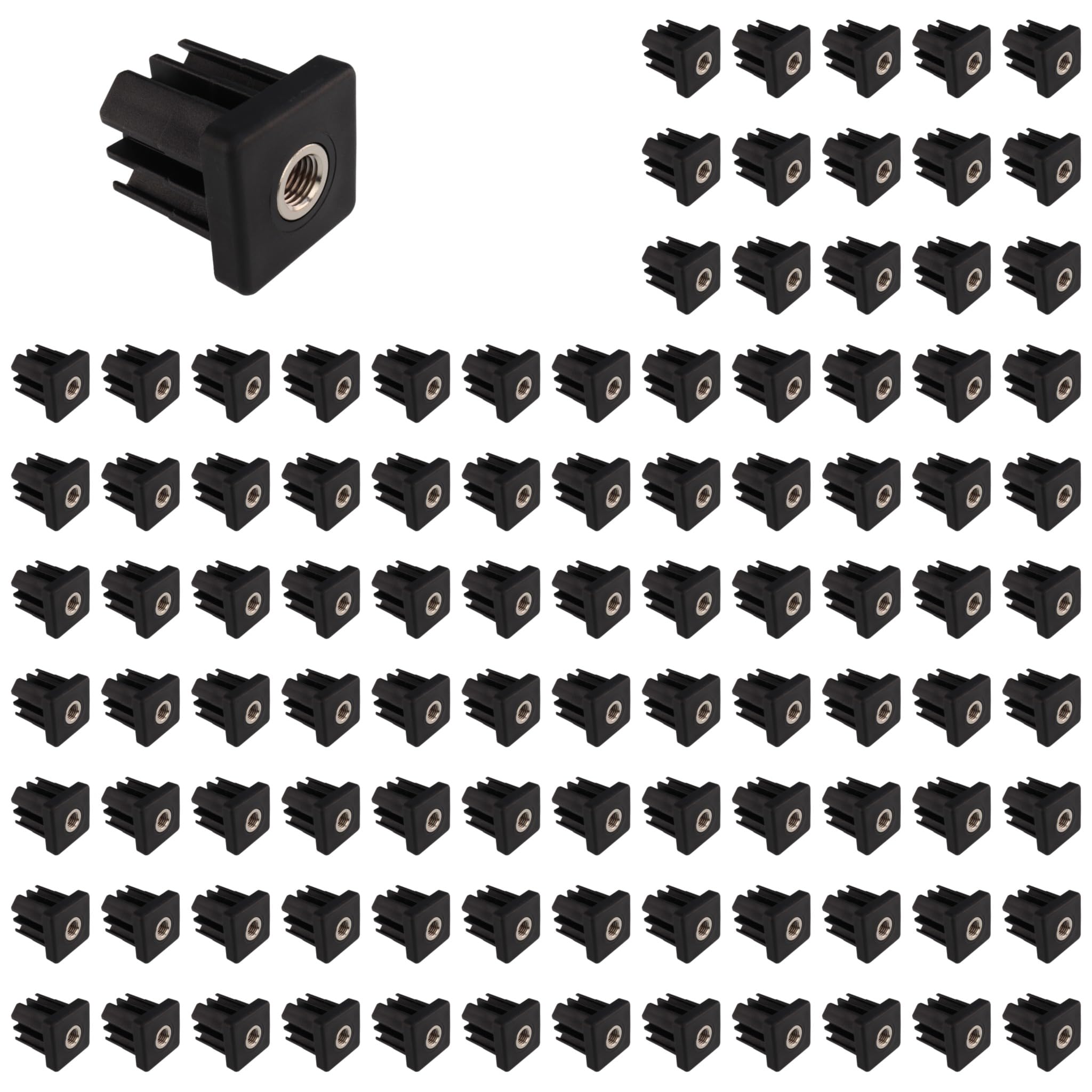 100 tapones roscados M16, 50 x 50 x 3,0, plástico PA reforzado con