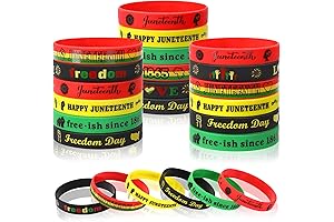 JUNEBRUSHS 42pcs Happy Juneteenth Silicone Bracelets